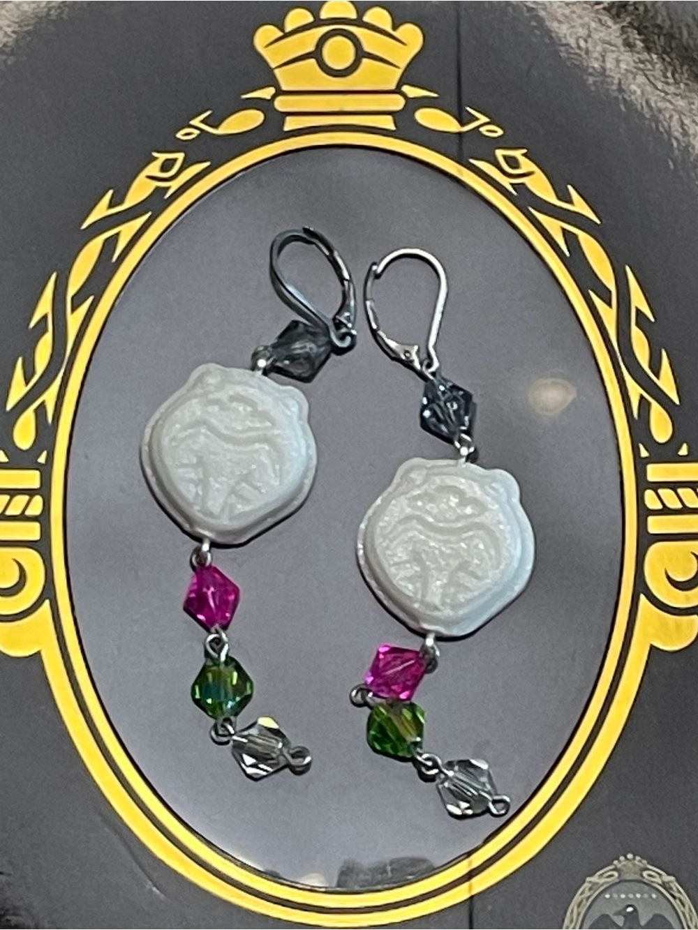 Twisted Wonderland Jamil Viper Inspired Groovy Candy Earrings (Gala Couture)